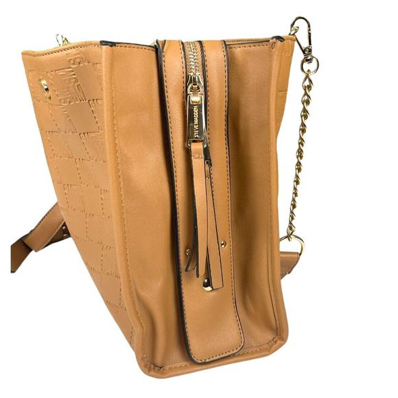 Steve Madden Embossed Satchel Bag with Crossbody option in Bjeannee True Cognac - Picture 8 of 12